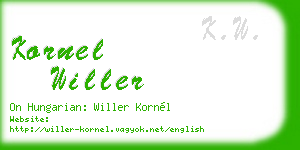 kornel willer business card